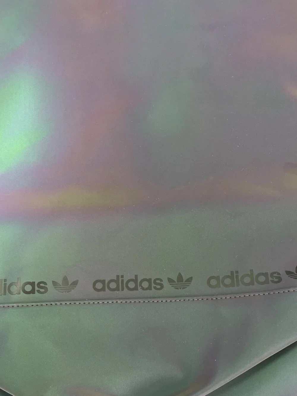 Adidas Top Load Reflective Backpack In An Oil Slick Colorway New